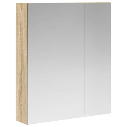 Bathroom Mirror Cabinet with Shelf Sonoma Oak 60 x 14.5 x 70 cm