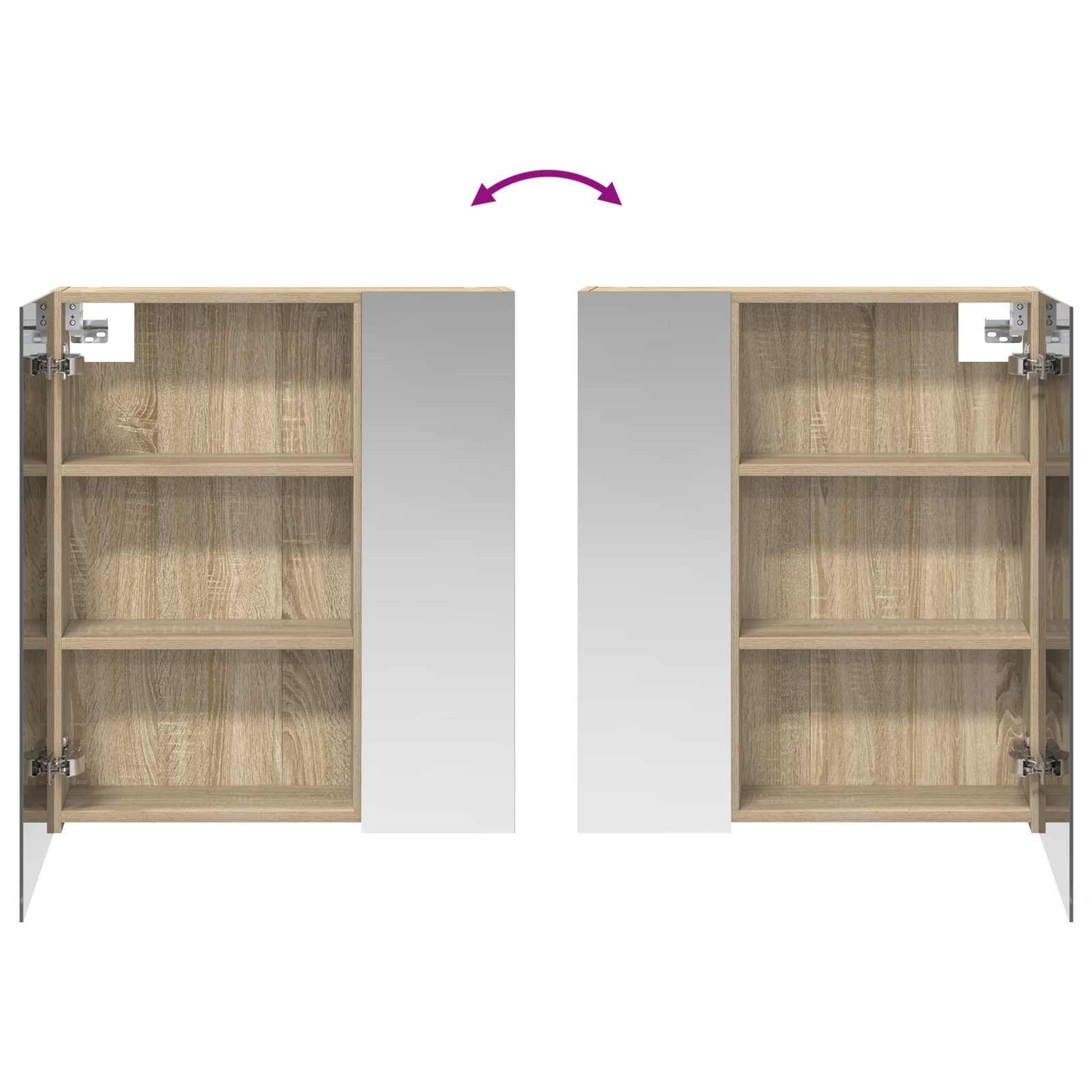 Bathroom Mirror Cabinet with Shelf Sonoma Oak 60 x 14.5 x 70 cm