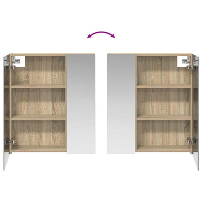 Bathroom Mirror Cabinet with Shelf Sonoma Oak 60 x 14.5 x 70 cm