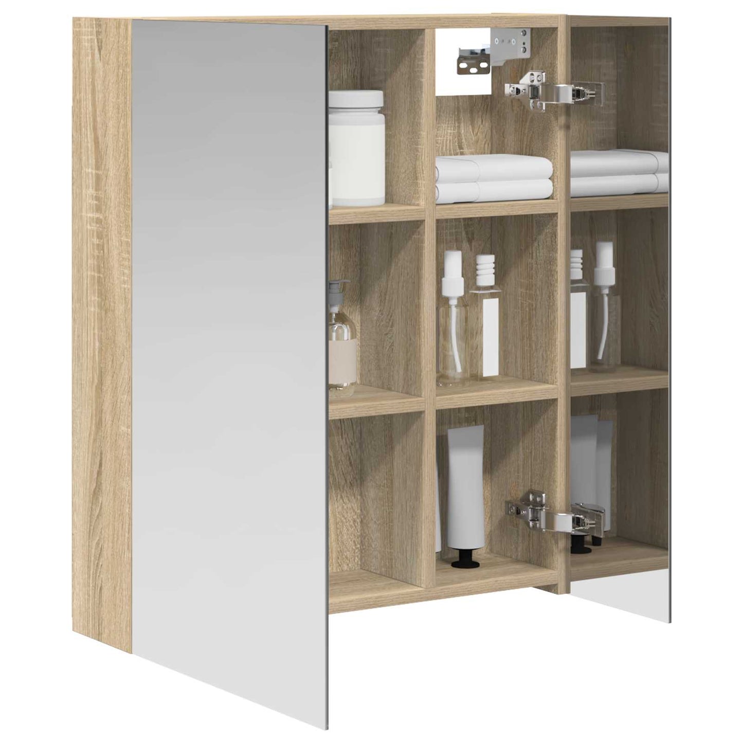 Bathroom Mirror Cabinet with Shelf Sonoma Oak 60 x 14.5 x 70 cm