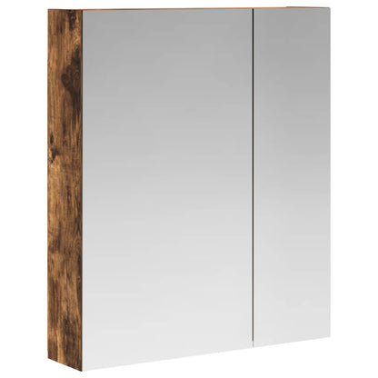 Bathroom Mirror Cabinet with Shelf Smoked Oak 60 x 14.5 x 70 cm