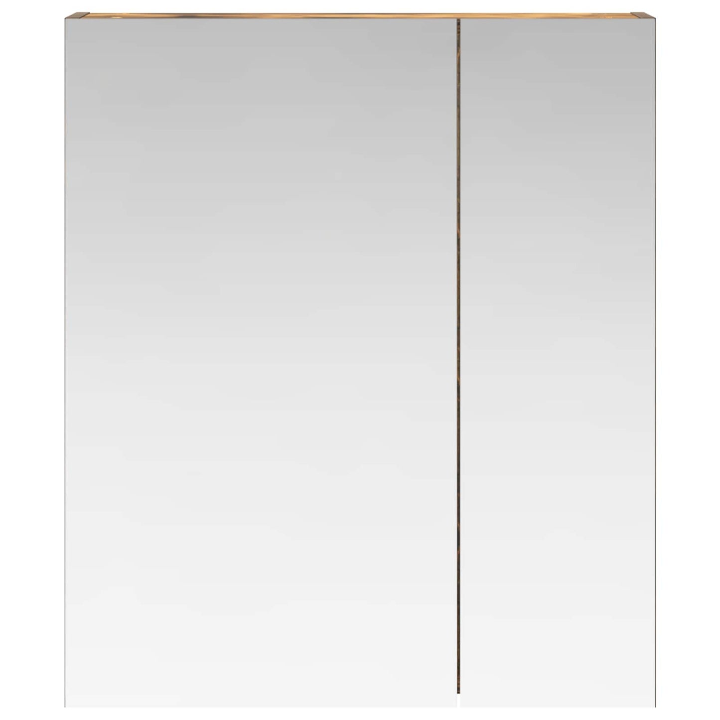 Bathroom Mirror Cabinet with Shelf Smoked Oak 60 x 14.5 x 70 cm