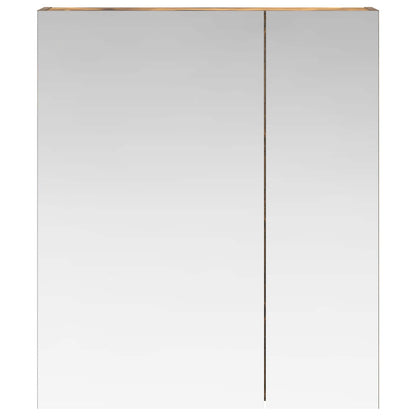 Bathroom Mirror Cabinet with Shelf Smoked Oak 60 x 14.5 x 70 cm