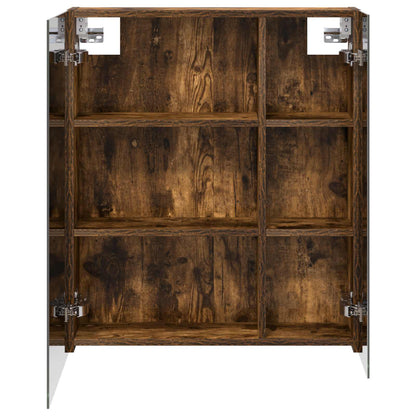 Bathroom Mirror Cabinet with Shelf Smoked Oak 60 x 14.5 x 70 cm