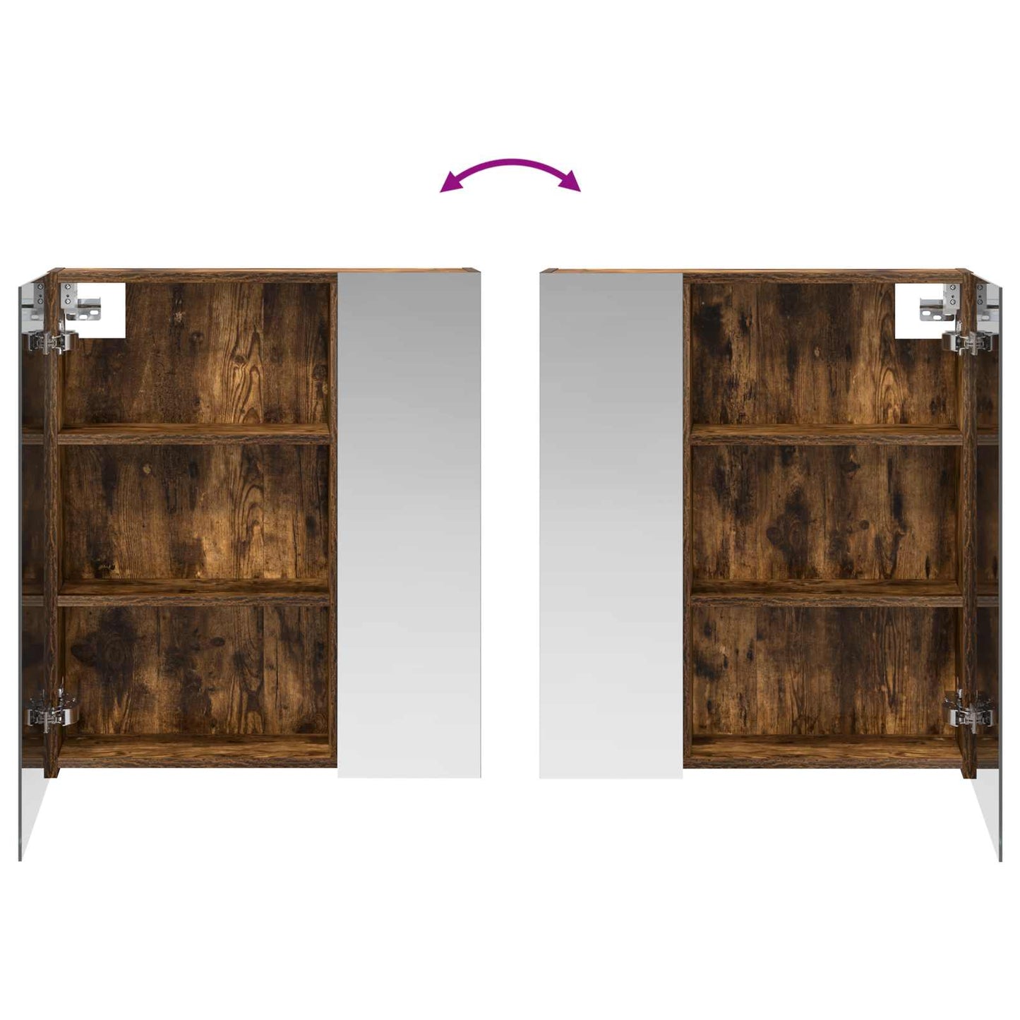 Bathroom Mirror Cabinet with Shelf Smoked Oak 60 x 14.5 x 70 cm
