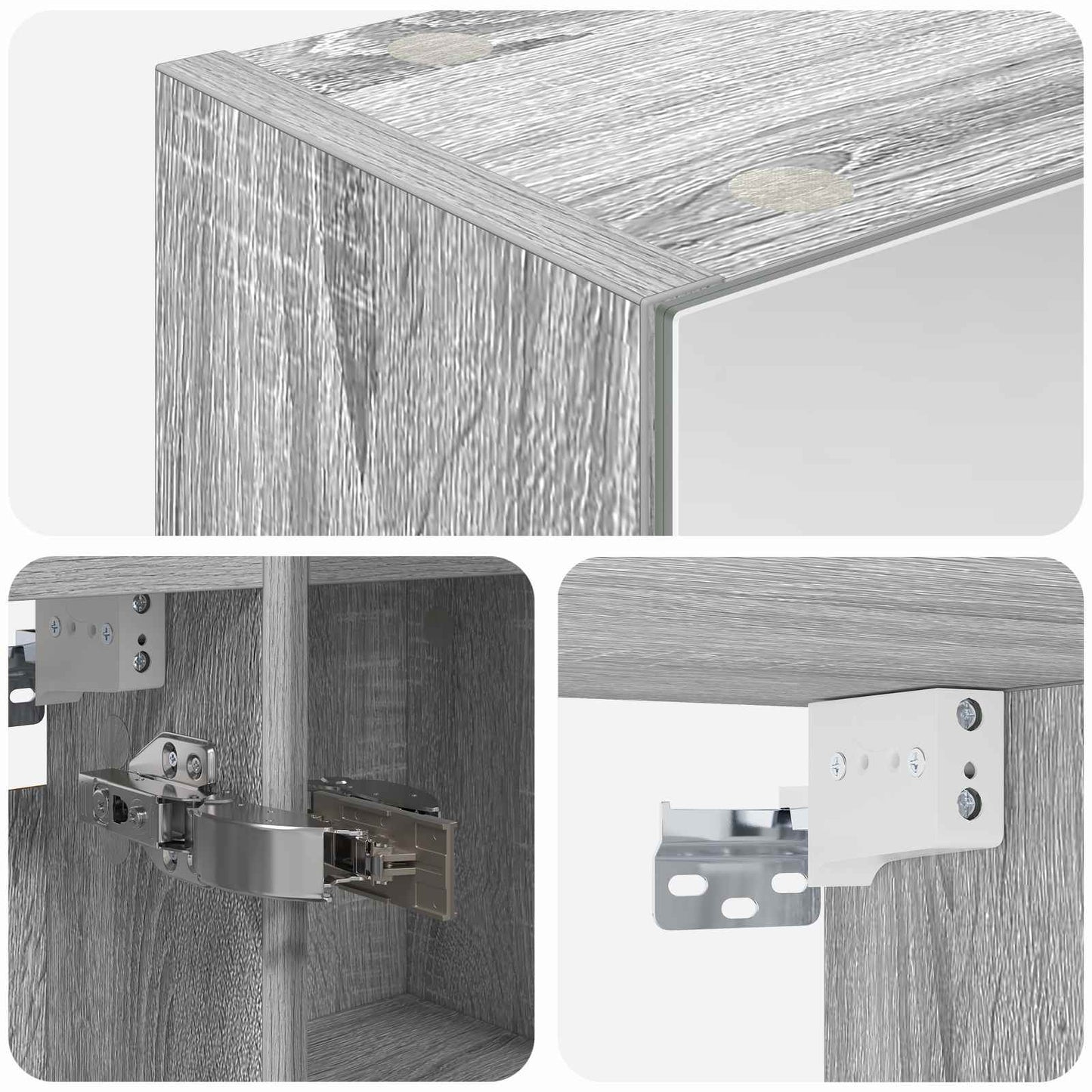 Bathroom Mirror Cabinet with Door Grey Sonoma 60 x 14.5 x 70 cm