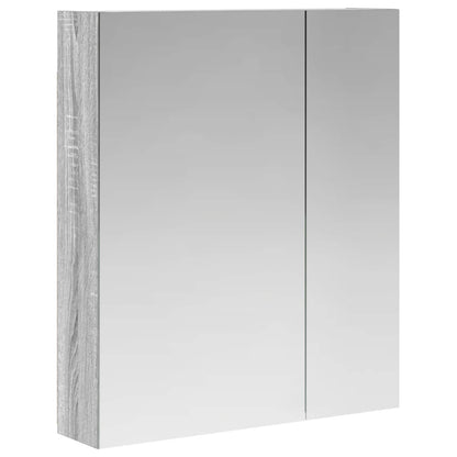 Bathroom Mirror Cabinet with Door Grey Sonoma 60 x 14.5 x 70 cm