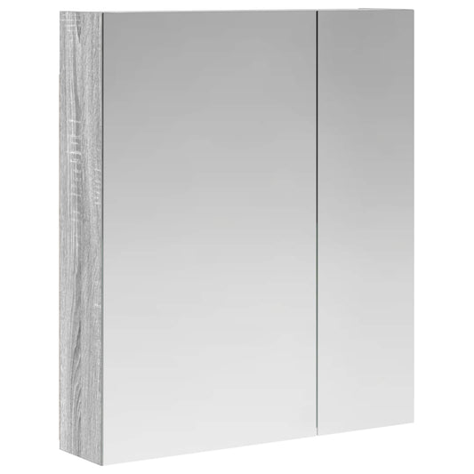 Bathroom Mirror Cabinet Grey Sonoma 60 x 14.5 x 70 cm
