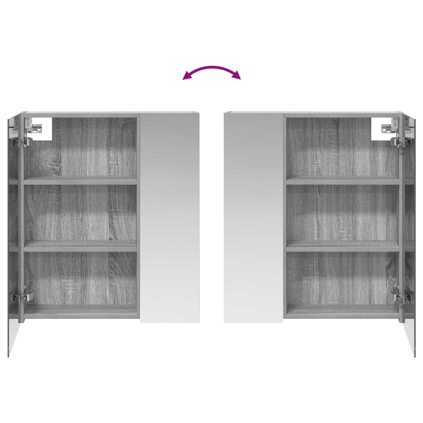 Bathroom Mirror Cabinet with Door Grey Sonoma 60 x 14.5 x 70 cm