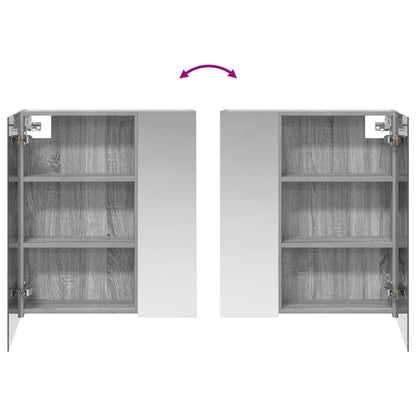 Bathroom Mirror Cabinet with Door Grey Sonoma 60 x 14.5 x 70 cm