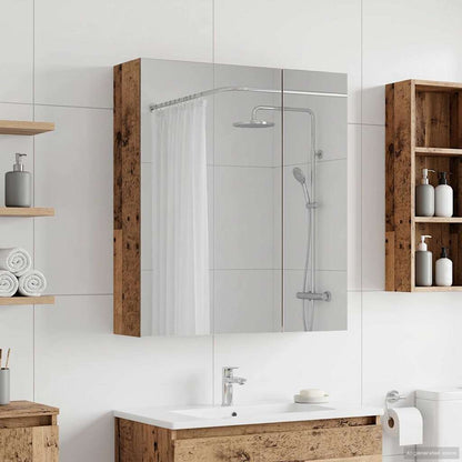 Bathroom Mirror Cabinet with Shelf Old Wood 60 x 14.5 x 70 cm