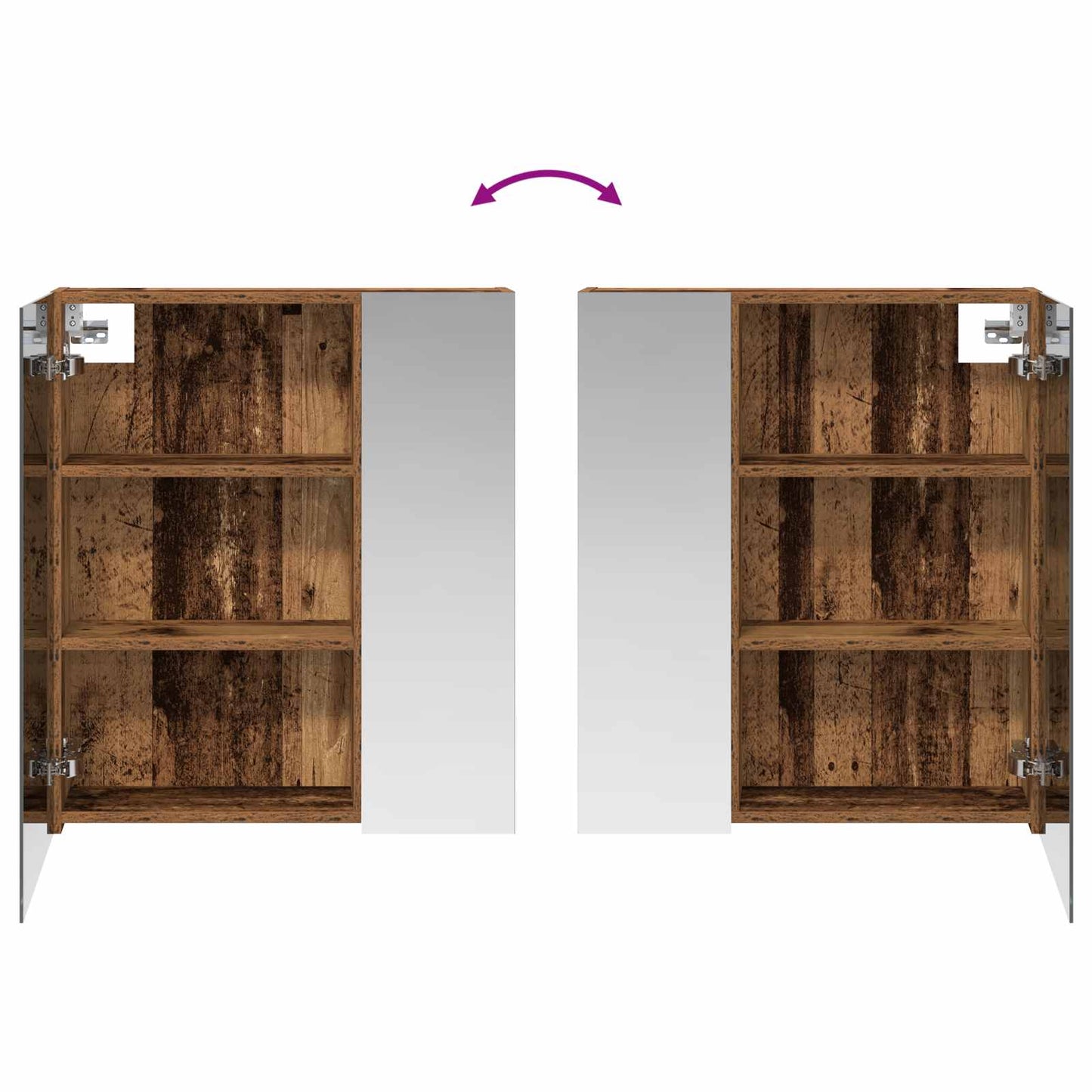 Bathroom Mirror Cabinet with Shelf Old Wood 60 x 14.5 x 70 cm