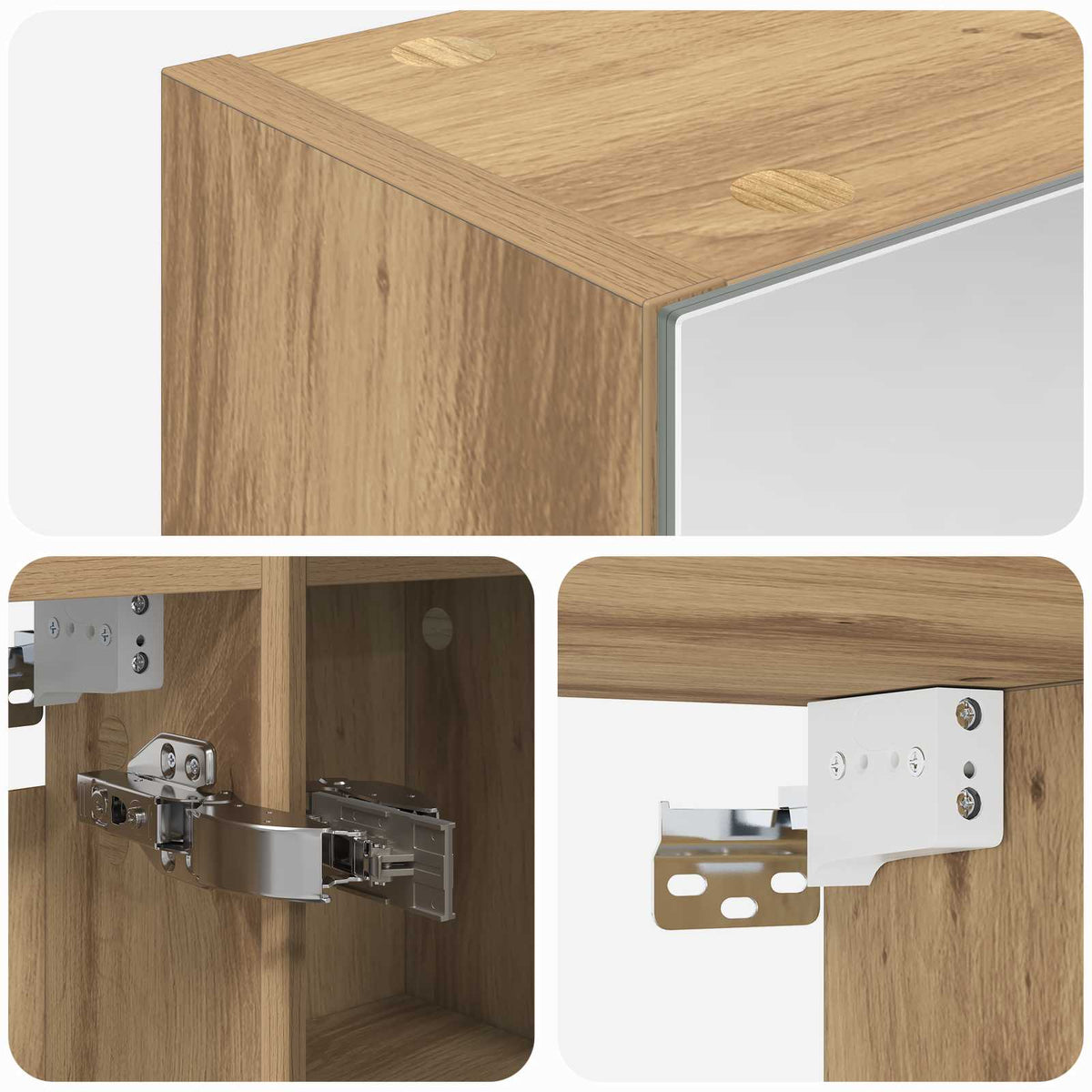 Bathroom Mirror Cabinet Artisan Oak 60 x 14.5 x 70 cm