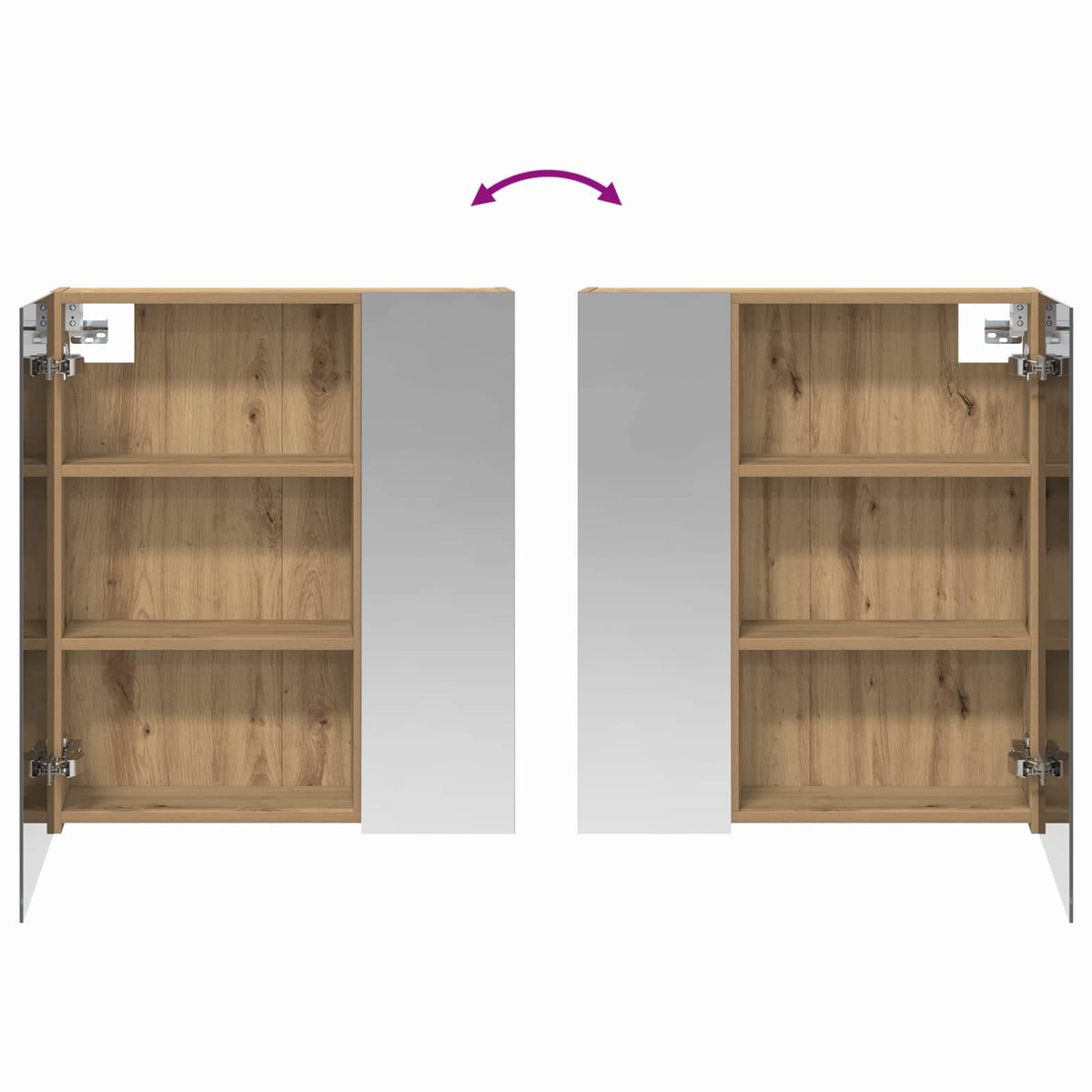 Bathroom Mirror Cabinet Artisan Oak 60 x 14.5 x 70 cm