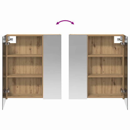Bathroom Mirror Cabinet Artisan Oak 60 x 14.5 x 70 cm