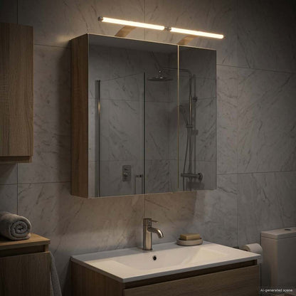 Bathroom Mirror Cabinet with Shelf Sonoma Oak 60 x 14.5 x 70 cm