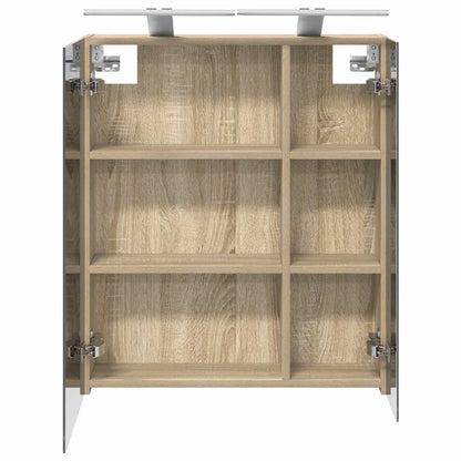 Bathroom Mirror Cabinet with Shelf Sonoma Oak 60 x 14.5 x 70 cm