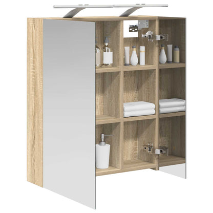 Bathroom Mirror Cabinet with Shelf Sonoma Oak 60 x 14.5 x 70 cm