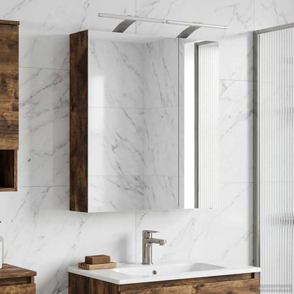 Bathroom Mirror Cabinet with Shelf Smoked Oak 60 x 14.5 x 70 cm