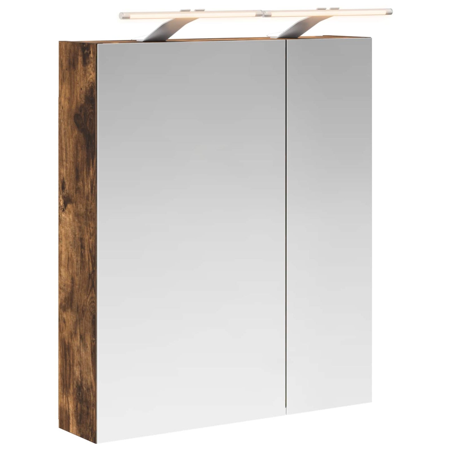 Bathroom Mirror Cabinet with Shelf Smoked Oak 60 x 14.5 x 70 cm