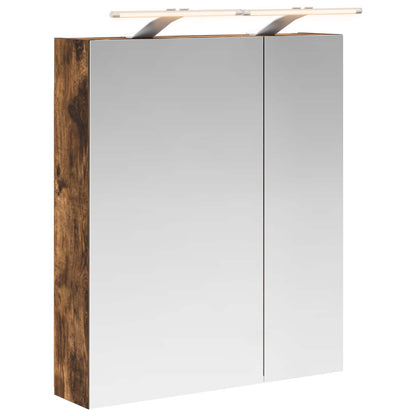 Bathroom Mirror Cabinet with Shelf Smoked Oak 60 x 14.5 x 70 cm
