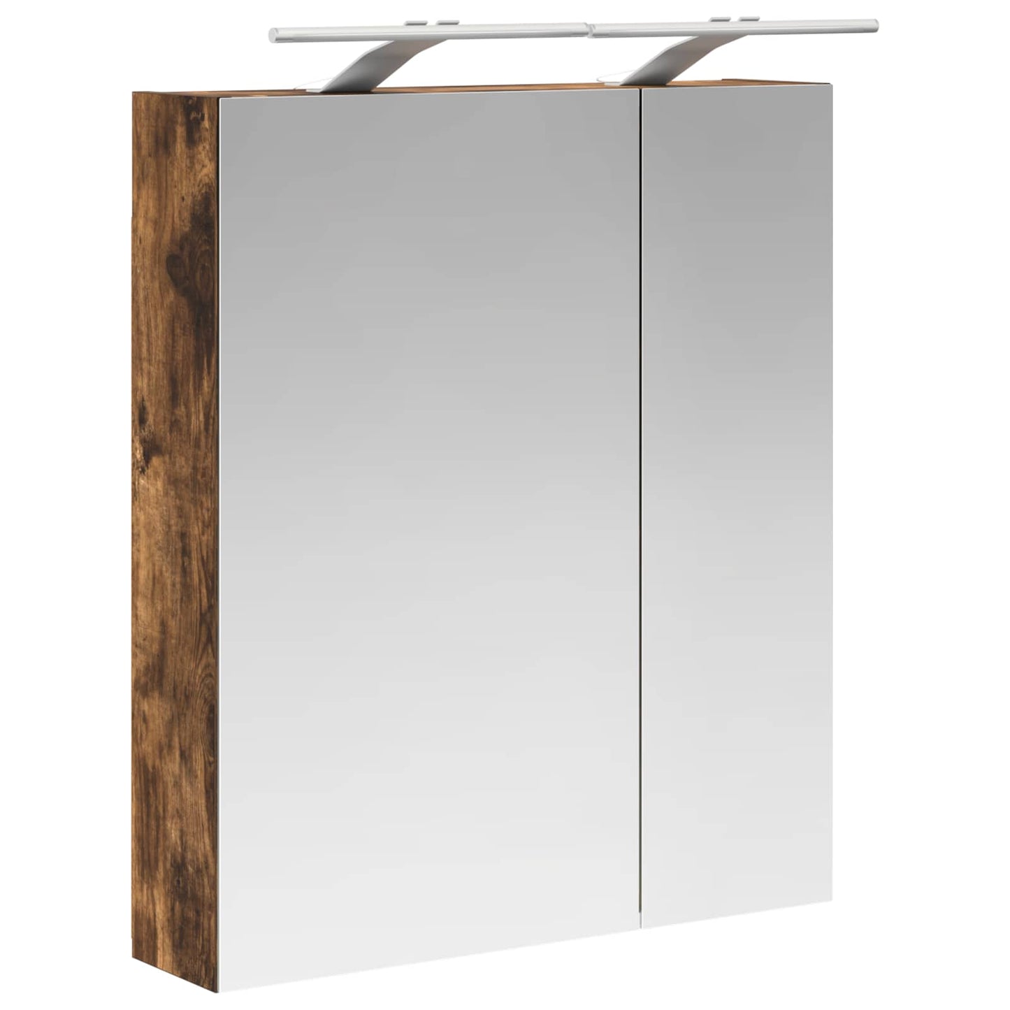 Bathroom Mirror Cabinet with Shelf Smoked Oak 60 x 14.5 x 70 cm