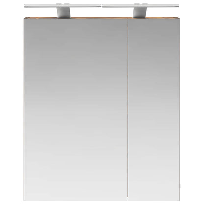 Bathroom Mirror Cabinet with Shelf Smoked Oak 60 x 14.5 x 70 cm