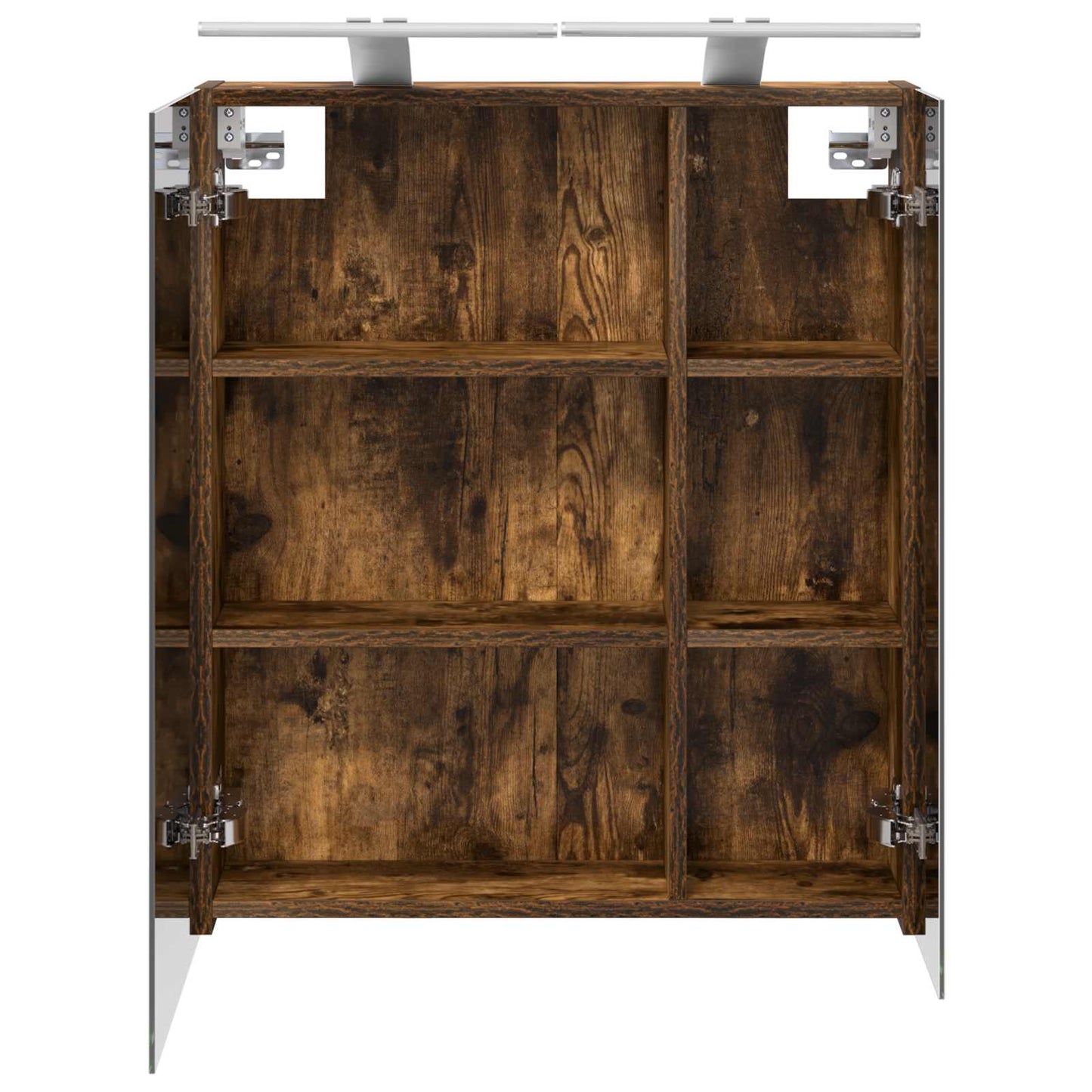 Bathroom Mirror Cabinet with Shelf Smoked Oak 60 x 14.5 x 70 cm