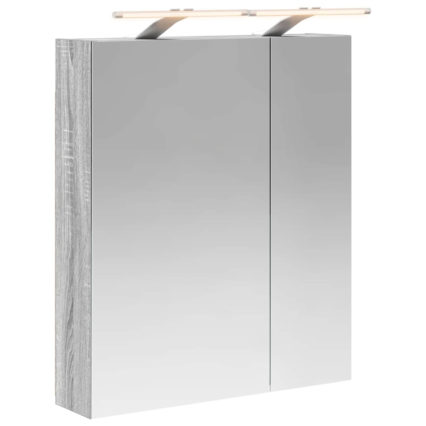 Bathroom Mirror Cabinet with Door Grey Sonoma 60 x 14.5 x 70 cm