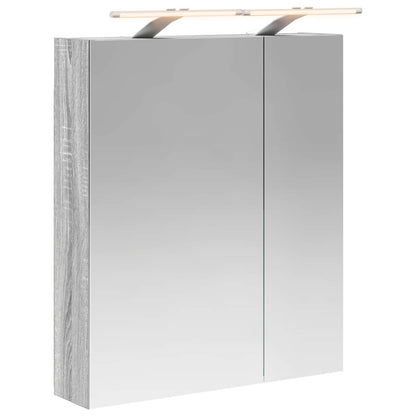 Bathroom Mirror Cabinet with Door Grey Sonoma 60 x 14.5 x 70 cm