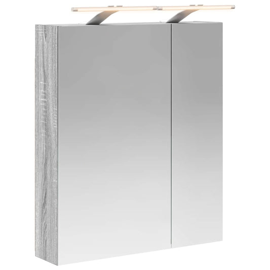 Bathroom Mirror Cabinet Grey Sonoma 60 x 14.5 x 70 cm