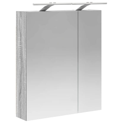 Bathroom Mirror Cabinet with Door Grey Sonoma 60 x 14.5 x 70 cm