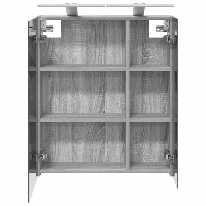 Bathroom Mirror Cabinet with Door Grey Sonoma 60 x 14.5 x 70 cm