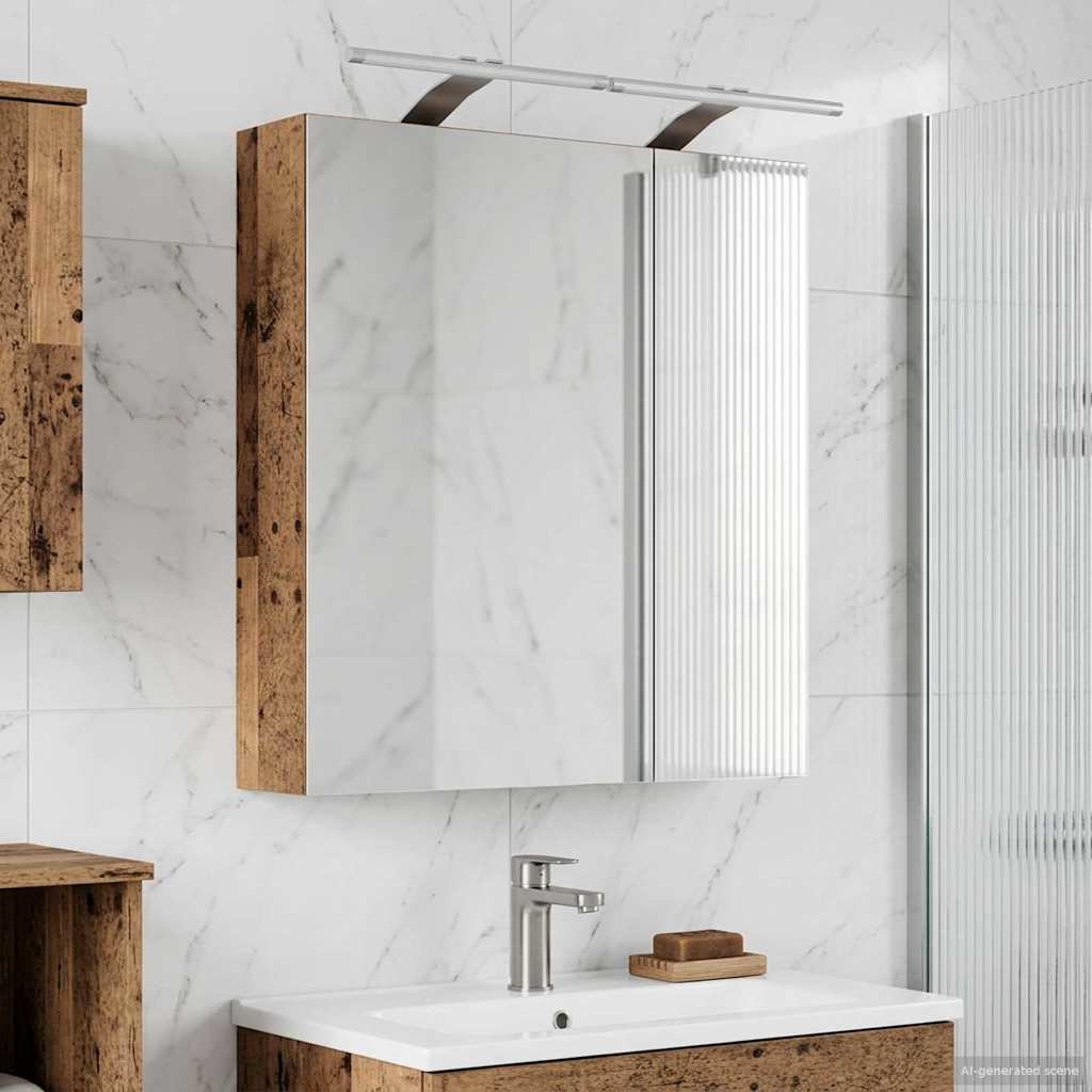 Bathroom Mirror Cabinet with Shelf Old Wood 60 x 14.5 x 70 cm