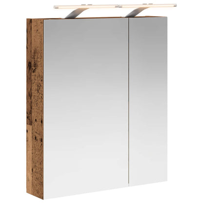 Bathroom Mirror Cabinet with Shelf Old Wood 60 x 14.5 x 70 cm