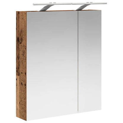 Bathroom Mirror Cabinet with Shelf Old Wood 60 x 14.5 x 70 cm