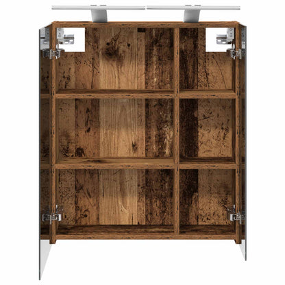 Bathroom Mirror Cabinet with Shelf Old Wood 60 x 14.5 x 70 cm