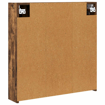 Bathroom Mirror Cabinet Smoked Oak 70 x 14.5 x 70 cm