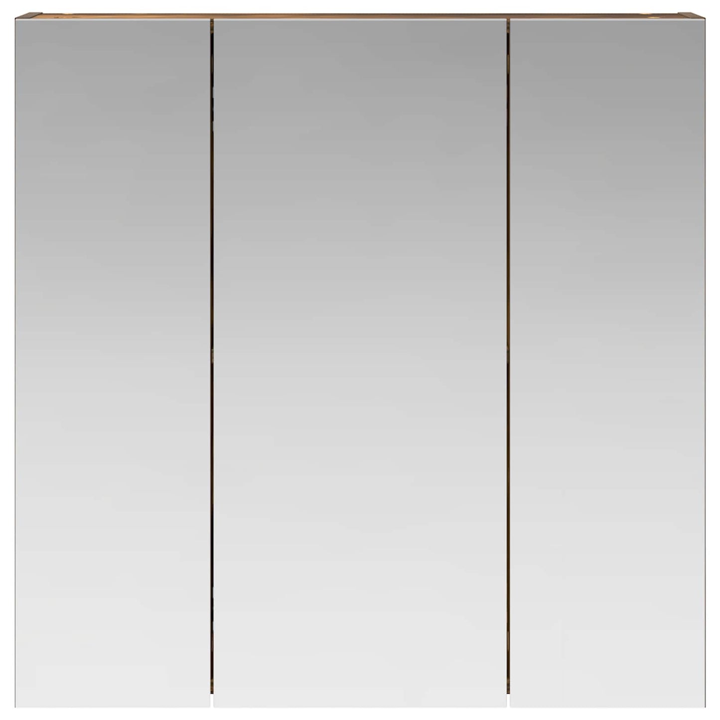 Bathroom Mirror Cabinet Smoked Oak 70 x 14.5 x 70 cm