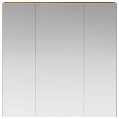 Bathroom Mirror Cabinet Smoked Oak 70 x 14.5 x 70 cm