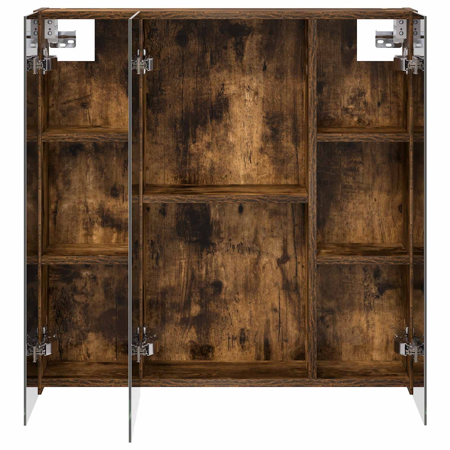Bathroom Mirror Cabinet Smoked Oak 70 x 14.5 x 70 cm