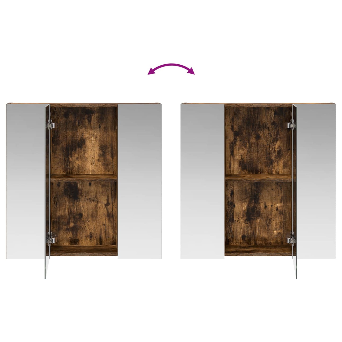 Bathroom Mirror Cabinet Smoked Oak 70 x 14.5 x 70 cm