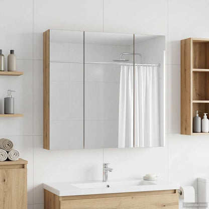 Bathroom Mirror Cabinet Artisan Oak 70 x 14.5 x 70 cm