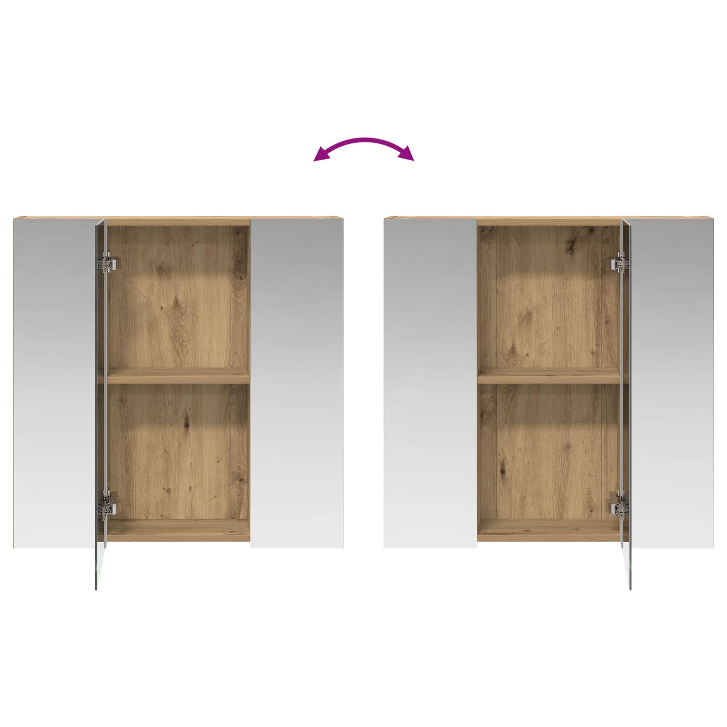 Bathroom Mirror Cabinet Artisan Oak 70 x 14.5 x 70 cm