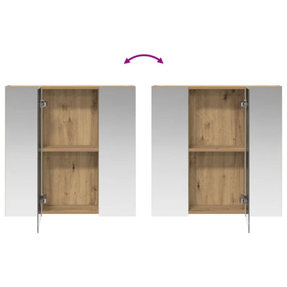 Bathroom Mirror Cabinet Artisan Oak 70 x 14.5 x 70 cm