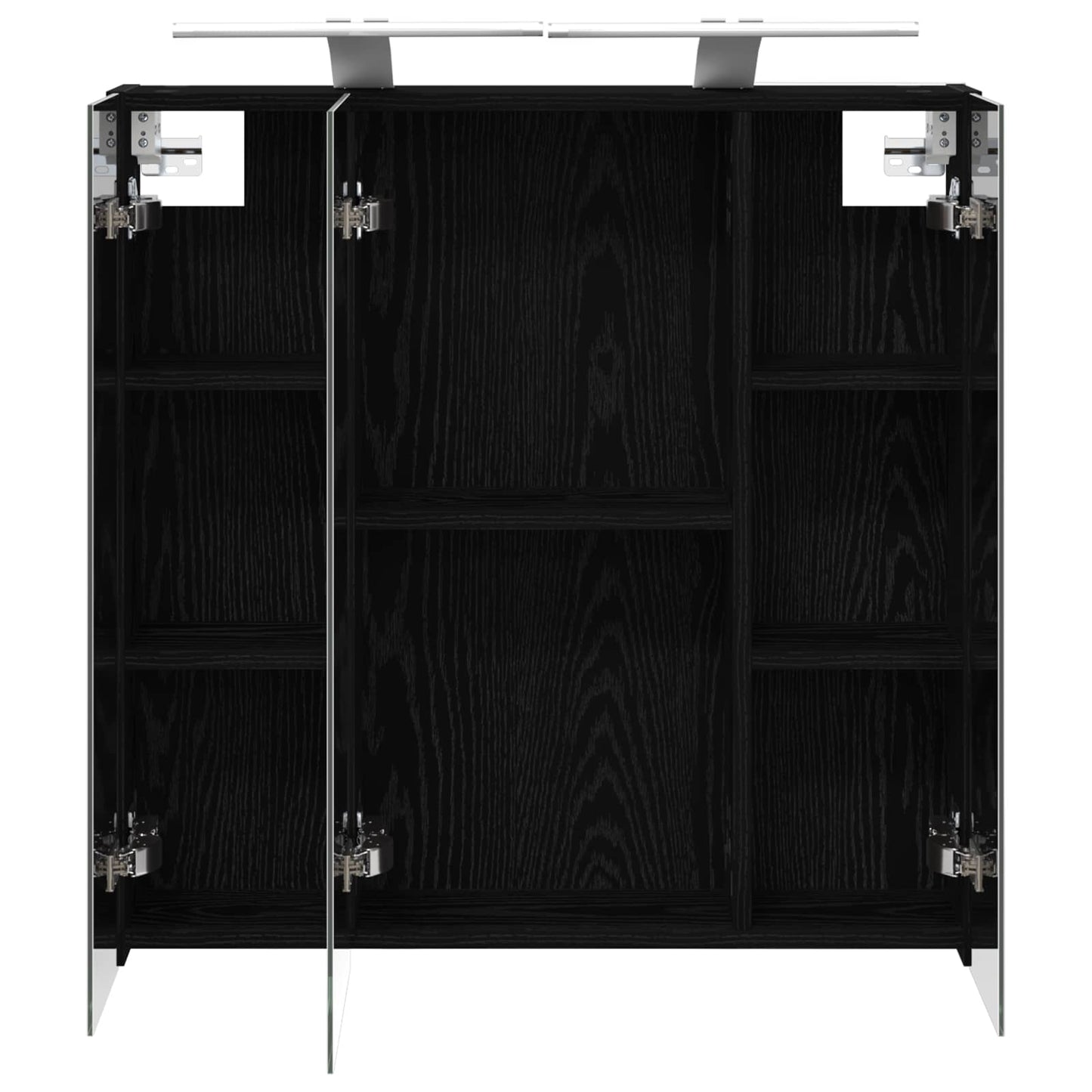 Bathroom Mirror Cabinet Black Oak 70 x 14.5 x 70 cm