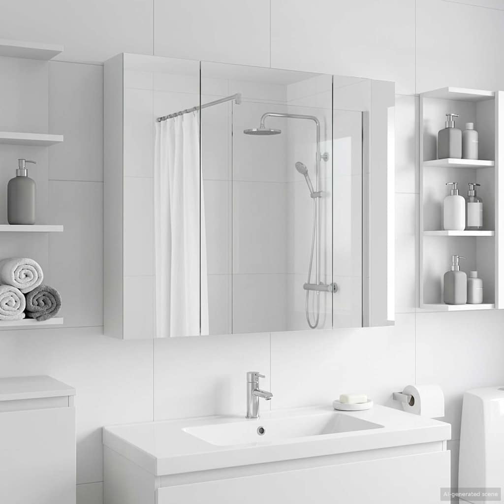 Bathroom Mirror Cabinet White 80 x 14.5 x 70 cm Engineered wood