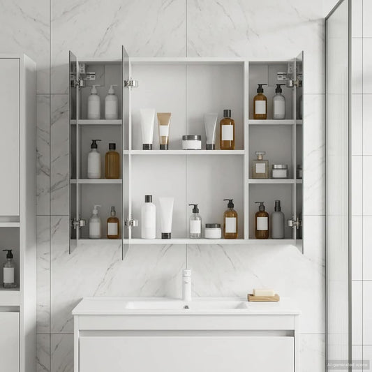 Bathroom Mirror Cabinet White 80 x 14.5 x 70 cm Engineered wood