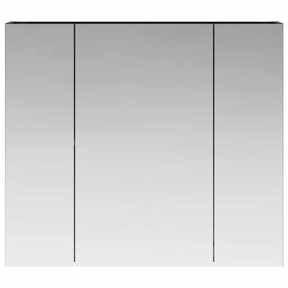 Bathroom Mirror Cabinet with Shelf Black Oak 80 x 14.5 x 70 cm