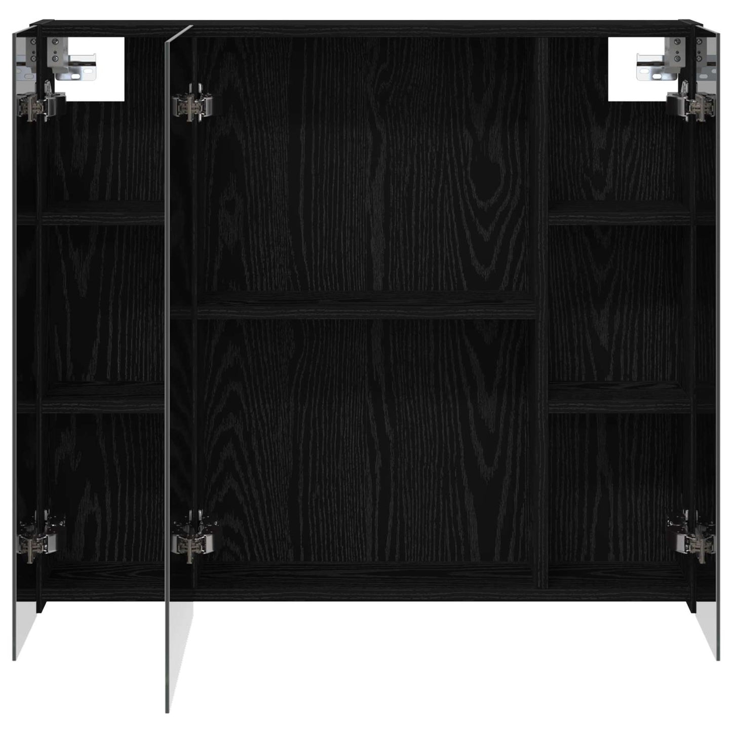 Bathroom Mirror Cabinet with Shelf Black Oak 80 x 14.5 x 70 cm